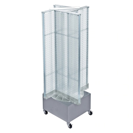 Azar Displays Pinwheel Pegboard Floor Revolving Display Panel Size13.5"W x 44"H 700445-CLR